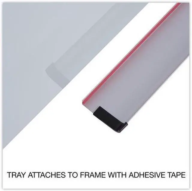 Alt view image 7 of 10 - Universal Frameless Glass Marker Board, 48" X 36", White UNV43233 Includes marker holder and mounting kit