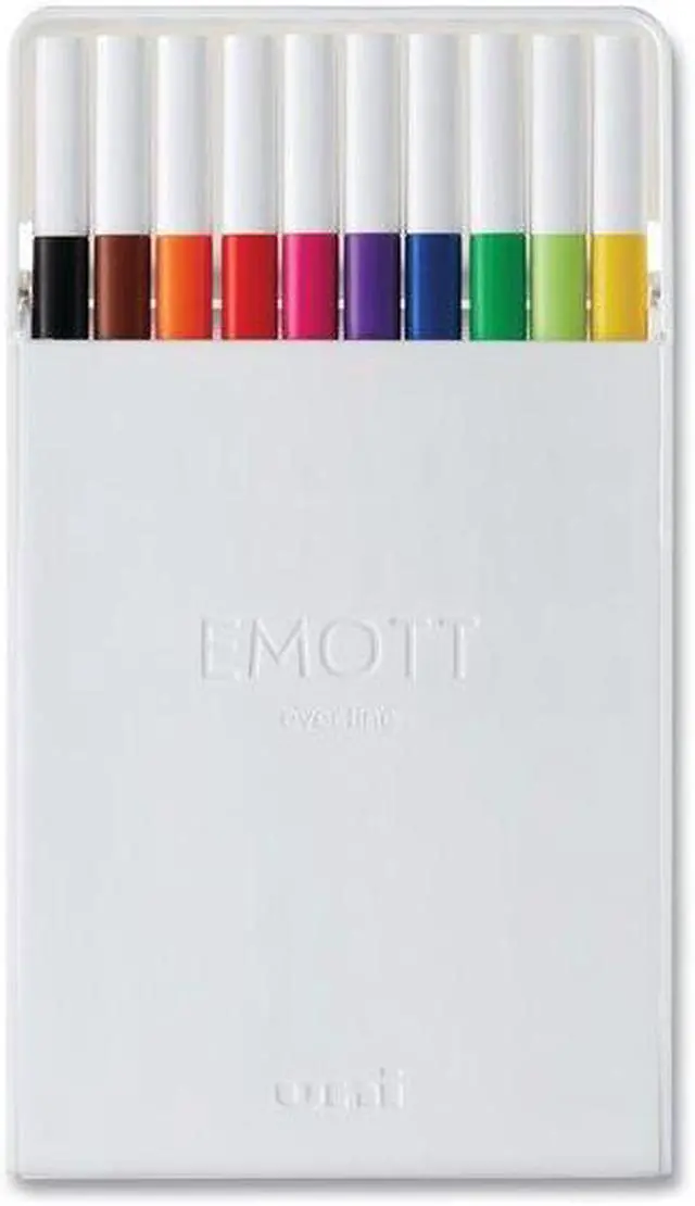 Alt view image 5 of 11 - Uniball EMOTT Porous Point Pens Fine 0.4 mm Assorted Ink 10 Pack 24836