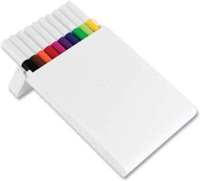 Alt view image 6 of 11 - Uniball EMOTT Porous Point Pens Fine 0.4 mm Assorted Ink 10 Pack 24836