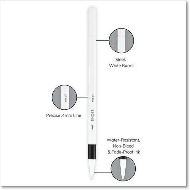 Alt view image 8 of 11 - Uniball EMOTT Porous Point Pens Fine 0.4 mm Assorted Ink 10 Pack 24836
