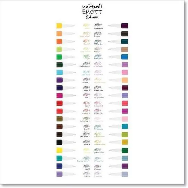 Alt view image 11 of 11 - Uniball EMOTT Porous Point Pens Fine 0.4 mm Assorted Ink 10 Pack 24836