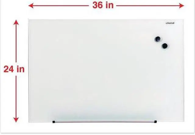Alt view image 5 of 10 - Universal Frameless Magnetic Glass Marker Board, 36" X 24", White UNV43202