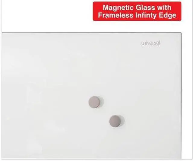 Alt view image 8 of 10 - Universal Frameless Magnetic Glass Marker Board, 36" X 24", White UNV43202