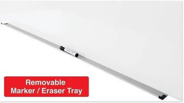 Alt view image 9 of 10 - Universal Frameless Magnetic Glass Marker Board, 36" X 24", White UNV43202