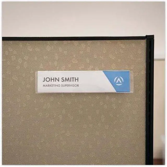 Alt view image 5 of 6 - Advantus AVT-75329 Panel Wall Sign Name Holder, Acrylic, 9 x 2, 6-Pack, Clear