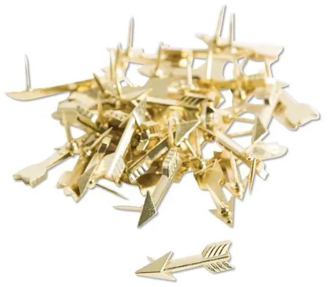 Alt view image 3 of 5 - Fashion Push Pins, Steel, Gold, 3/8", 36/Pack 3083U0624