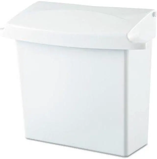 Alt view image 11 of 20 - Sanitary Napkin Receptacle with Rigid Liner Rectangular Plastic White