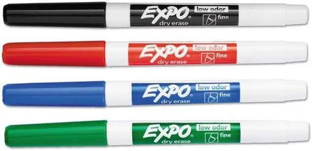 Alt view image 4 of 9 - EXPO 2003893 Low Odor Dry Erase Markers, Fine Tip - Office Pack, Assorted Colors, 36/Pack