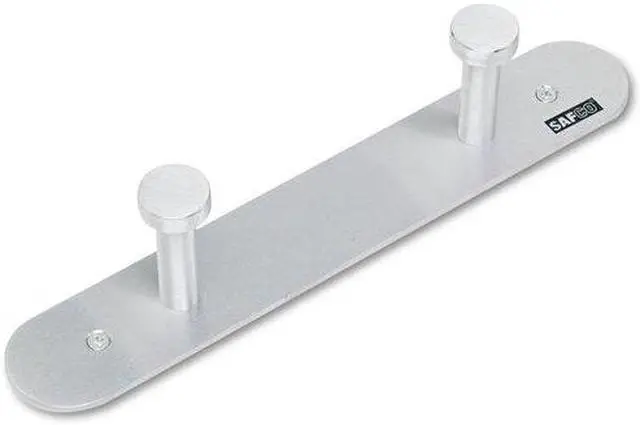 Alt view image 5 of 12 - Safco Nail Head Wall Coat Rack, Two Hooks, Metal, Satin Aluminum