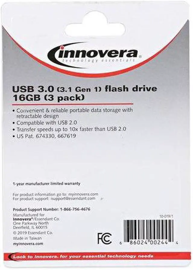 Alt view image 13 of 20 - Innovera USB 3.0 Flash Drive 16 GB 3/Pack 82316
