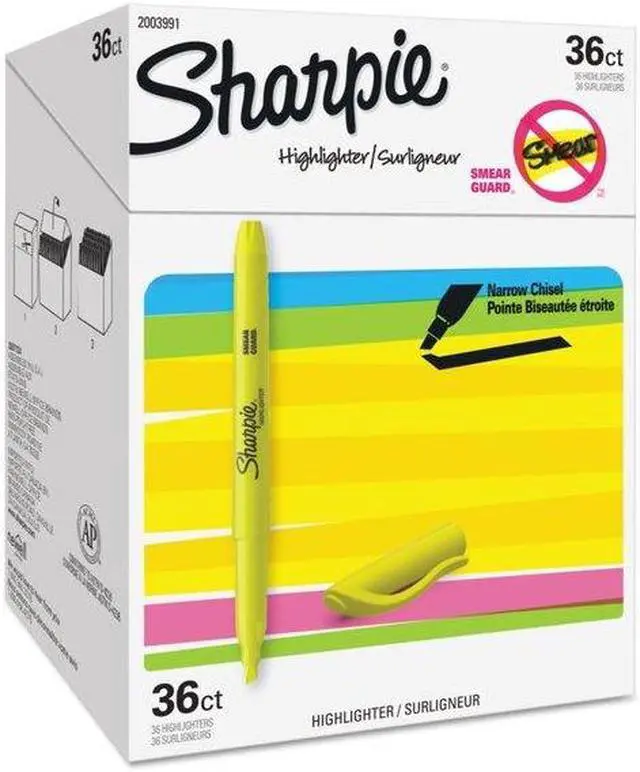 Alt view image 10 of 14 - Sharpie 2003991 Pocket Highlighters - Office Pack, Chisel Tip, Yellow