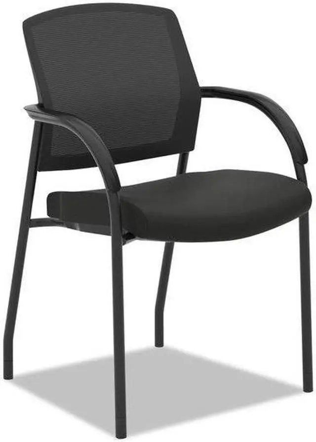 Alt view image 9 of 13 - HON Lota Series Mesh Guest Side Chair Black Fabric Black Base 2285VA10