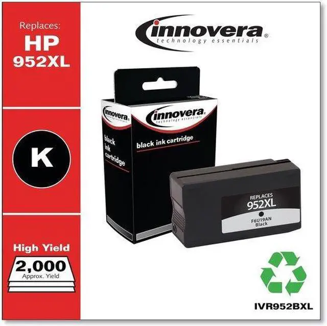 Alt view image 15 of 19 - Innovera Compatible Black High Yield Ink Cartridge Replacement for HP 952XL F6U19AN