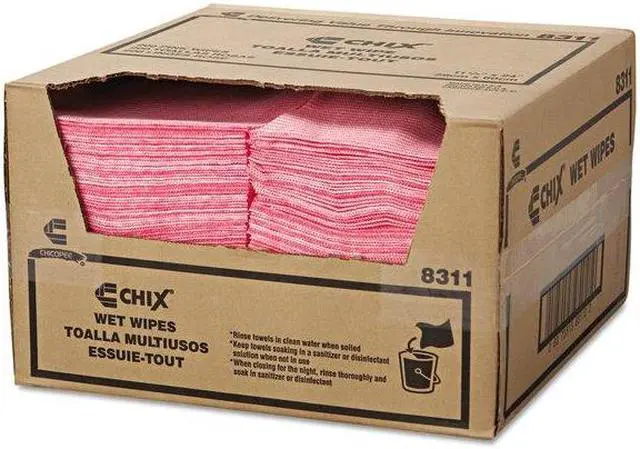 Alt view image 9 of 10 - Chix Wet Wipes 11 1/2 x 24 White/Pink 200/Carton 8311