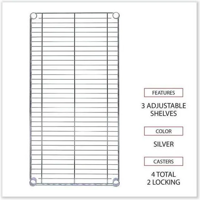 Alt view image 12 of 16 - Alera WIRE SHELVING GARMENT RACK, 30 GARMENTS, 36W X 18D X 75H, SILVER ALEGR363618SR