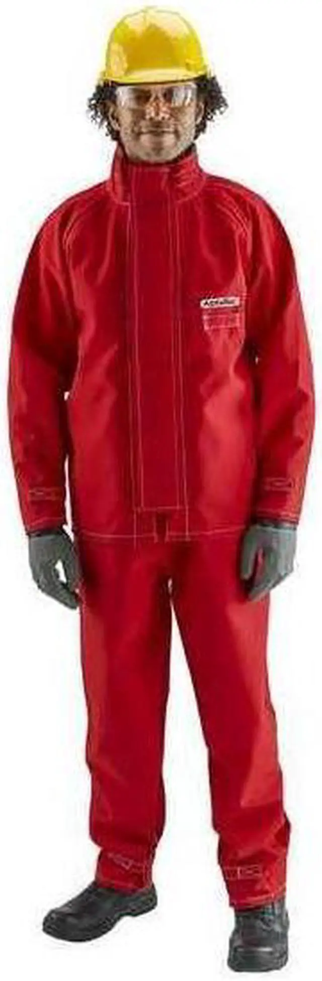 Alt view image 2 of 2 - ANSELL 66-660 Lab Jacket, Polyester, Zipper, Red, XL