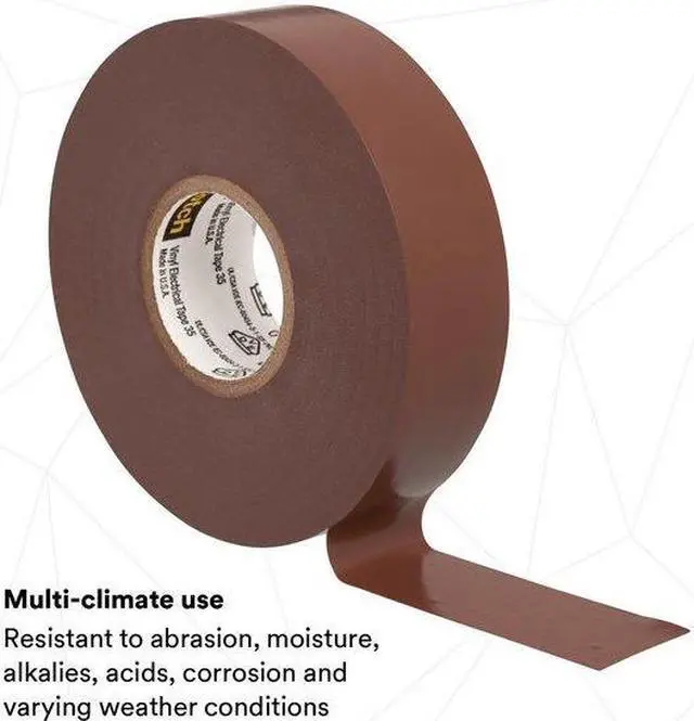 Alt view image 5 of 8 - Electrical Tape, 3/4 x 66 ft, 7 mil, Brown 35 3/4X66 BROWN