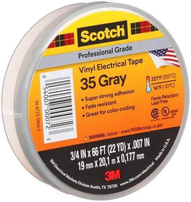 Alt view image 8 of 8 - Scotch Electrical Tape 35 3/4X66 GREY