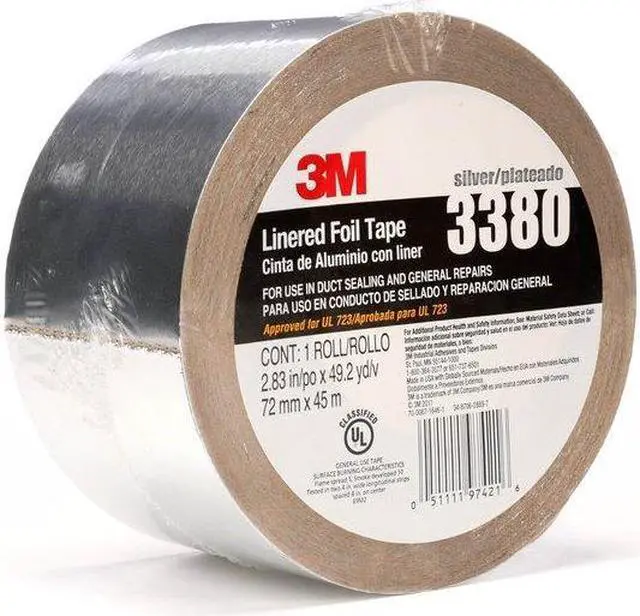Alt view image 6 of 7 - 3M 3380 Foil Tape,2 13/16 in x 49 yd,Aluminum
