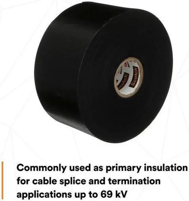 Alt view image 6 of 6 - Scotch Rubber Splicing Tape, 30.00 mil Thick, 2" X 30 ft., Black, 1 EA  130C2x30