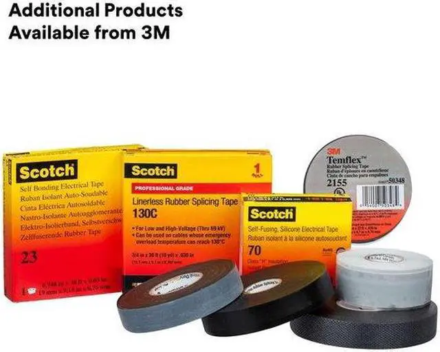 Alt view image 3 of 8 - 3M 70 Silicone Electrical Tape, 70, Scotch, 1 in W x 30 ft L, 12 mil thick,