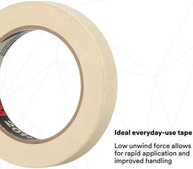 Alt view image 6 of 7 - 3M TAPES Masking Tape, General Use, 201 , 7 In. W x 60 yd., Tan  1028588