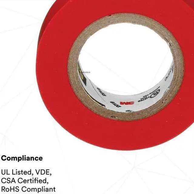 Alt view image 4 of 8 - 3M 35-RED-1/2X20FT ElectricalTape,Red,6-5/8ydL,1/2inW,PK100