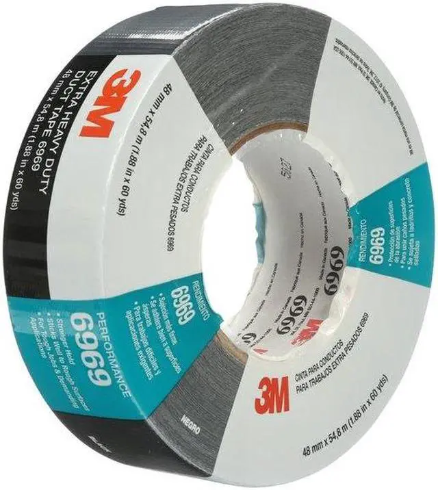Alt view image 5 of 7 - 3M 6969 Duct Tape,2 In x 60 yd,10.5 mil,Black