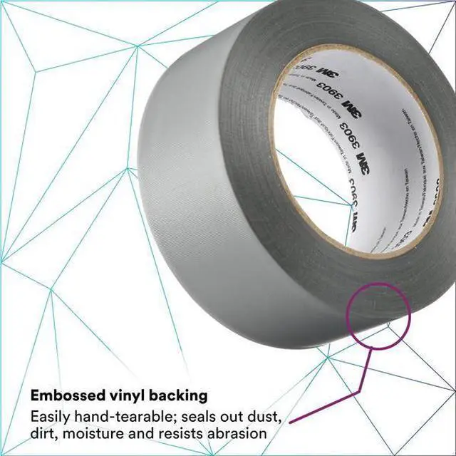 Alt view image 5 of 7 - 3M 3903 Duct Tape, Gray, 50 yd L, 2 in W