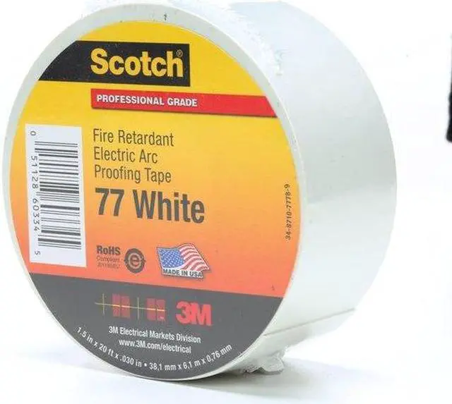 Alt view image 3 of 8 - 3M 77WHITE-1-1/2X20FT Electrical Arc Proofing Tape, 1-1/2" x 20 ft.