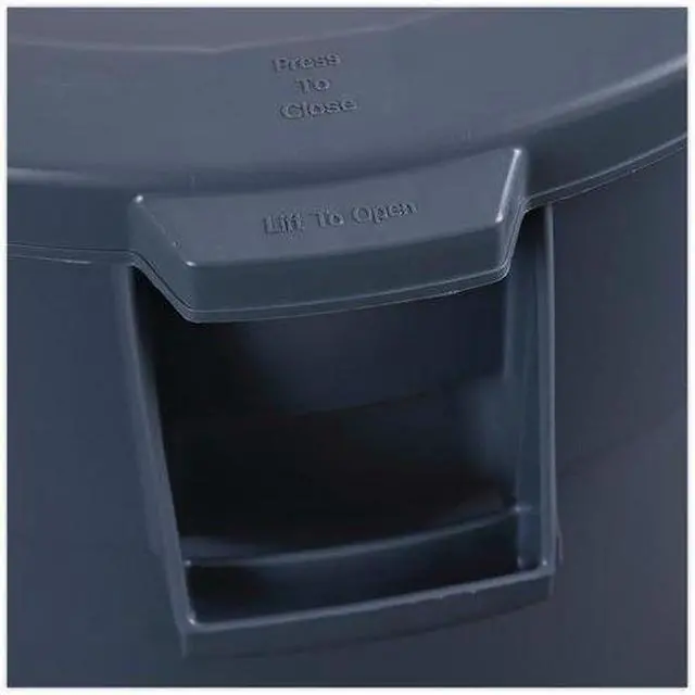 Alt view image 9 of 10 - Boardwalk Lids for 32-Gal Waste Receptacle Flat-Top Round Plastic Gray
