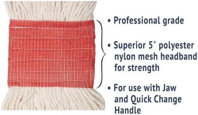 Alt view image 19 of 20 - Boardwalk Super Loop Wet Mop Head Cotton/Synthetic Large Size White 12/Carton