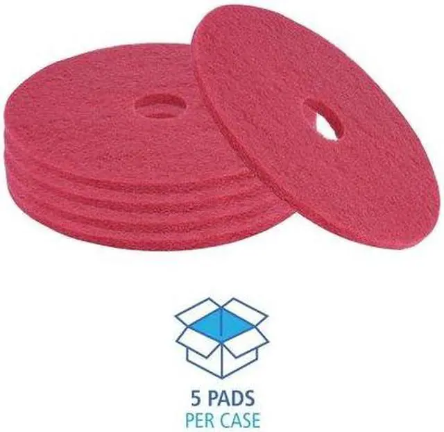 Alt view image 11 of 14 - Boardwalk Floor Buffing Pad 19" Diameter Red 5/Carton 4019RED