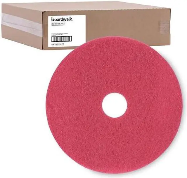 Alt view image 13 of 14 - Boardwalk Floor Buffing Pad 19" Diameter Red 5/Carton 4019RED