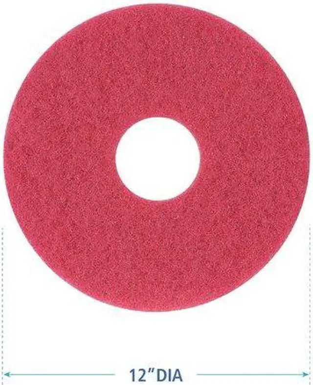 Alt view image 4 of 9 - Boardwalk Standard Buffing Floor Pads 12" Diameter Red 5/Carton 4012RED