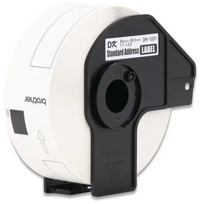 Alt view image 12 of 13 - Brother Genuine DK1201 DieCut Standard Rolled Address Labels for QL Printers 3Pk