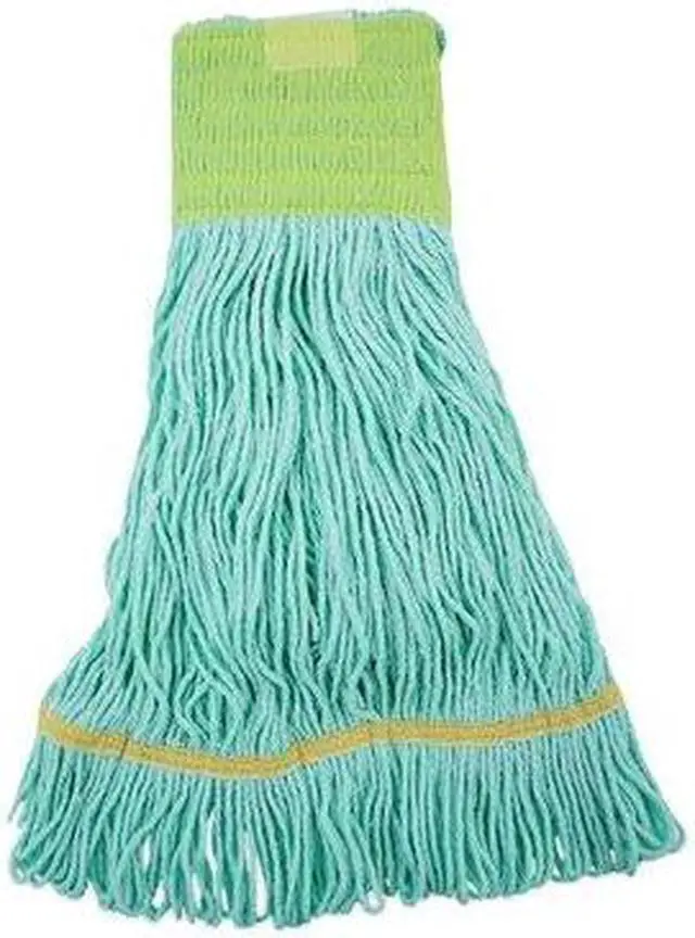 Alt view image 6 of 20 - EcoMop Looped-End Mop Head, Recycled Fibers, Medium Size, Green 1200MEA