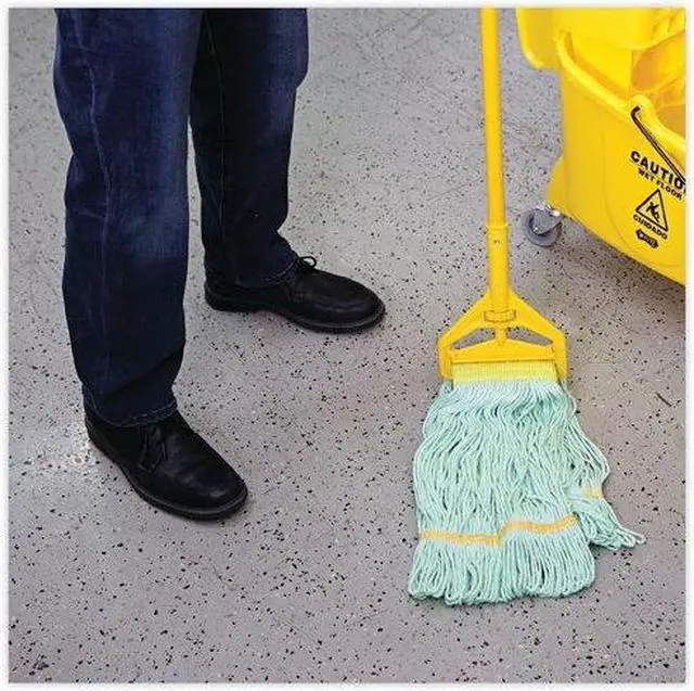 Alt view image 11 of 20 - EcoMop Looped-End Mop Head, Recycled Fibers, Medium Size, Green 1200MEA