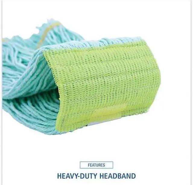 Alt view image 12 of 20 - EcoMop Looped-End Mop Head, Recycled Fibers, Medium Size, Green 1200MEA