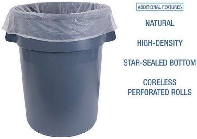 Alt view image 10 of 13 - Boardwalk High-Density Can Liner 43x47 56gal 19mic Equiv. Natural 25 Bag/RL 6 RL