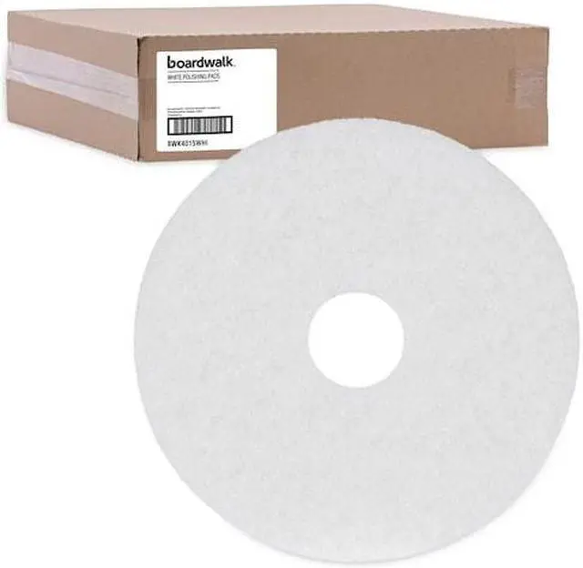 Alt view image 7 of 8 - Boardwalk Standard Polishing Floor Pads 15" Diameter White 5/Carton 4015WHI