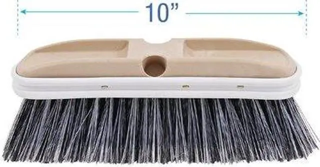 Alt view image 5 of 12 - Boardwalk BWK8410 Polystyrene Vehicle Brush w/Vinyl Bumper, 2.5" Bristles, 10" Brush