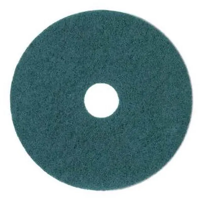 Alt view image 4 of 9 - Boardwalk Standard Heavy-Duty Scrubbing Floor Pads 19" Diameter Green 5/Carton