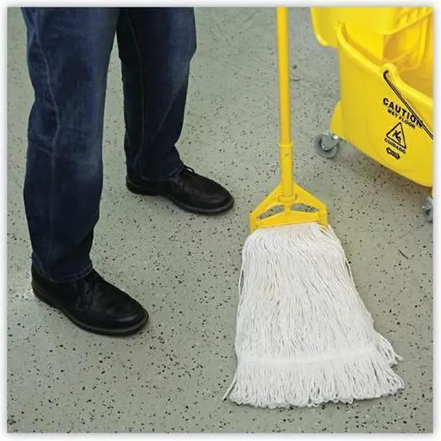 Alt view image 13 of 20 - Boardwalk Pro Loop Web/Tailband Wet Mop Head Rayon 24oz White 424REA