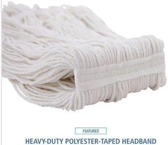 Alt view image 14 of 20 - Boardwalk Pro Loop Web/Tailband Wet Mop Head Rayon 24oz White 424REA