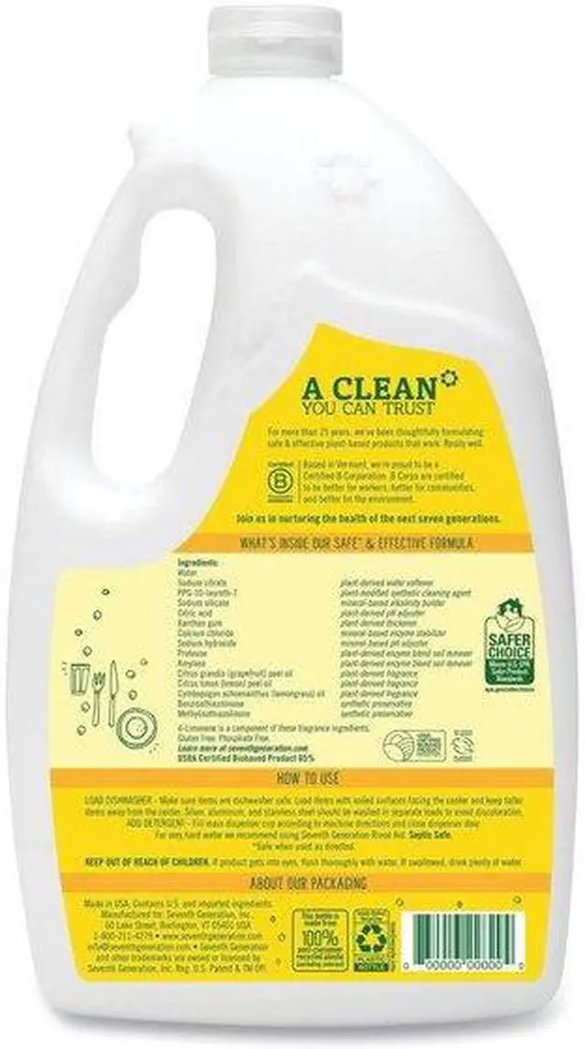 Seventh Generation Natural Automatic Dishwasher Powder Free & Clear 45oz Box 12/Carton 22150CT Seventh Generation Natural Automatic Dishwasher Powder Free & Clear 45oz Box 12/Carton 22150CT