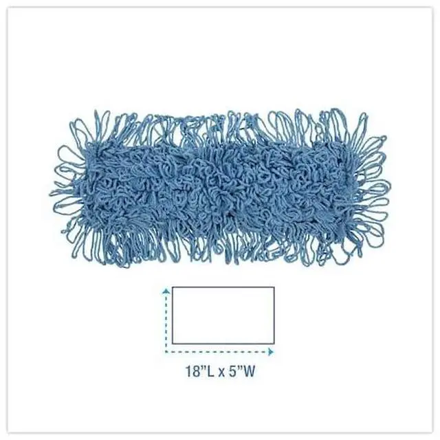 Alt view image 9 of 18 - Boardwalk Mop Head Dust Looped-End Cotton/Synthetic Fibers 18 x 5 Blue 1118