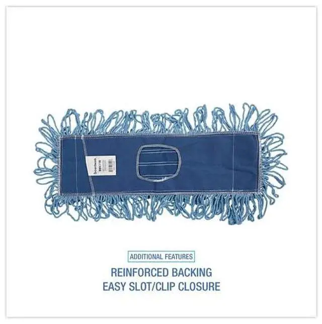 Alt view image 10 of 18 - Boardwalk Mop Head Dust Looped-End Cotton/Synthetic Fibers 18 x 5 Blue 1118