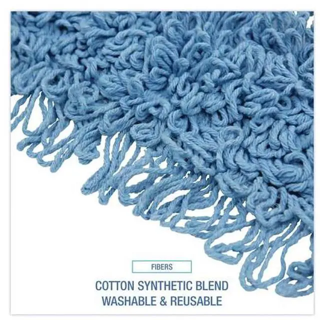 Alt view image 11 of 18 - Boardwalk Mop Head Dust Looped-End Cotton/Synthetic Fibers 18 x 5 Blue 1118