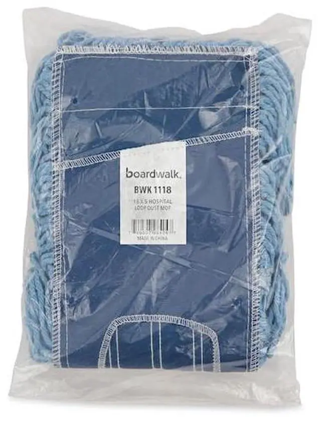 Alt view image 13 of 18 - Boardwalk Mop Head Dust Looped-End Cotton/Synthetic Fibers 18 x 5 Blue 1118